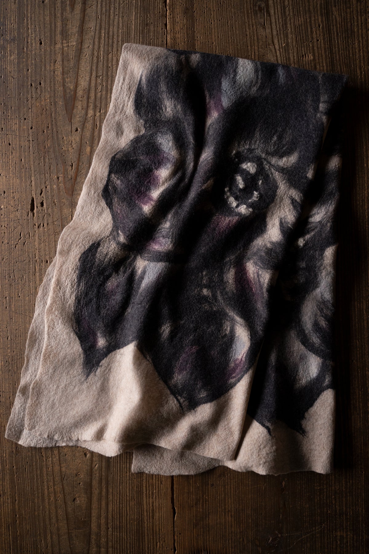 【ラスト1点】Merino Wool Blanket "ROSE" (BEIGE-GREY)