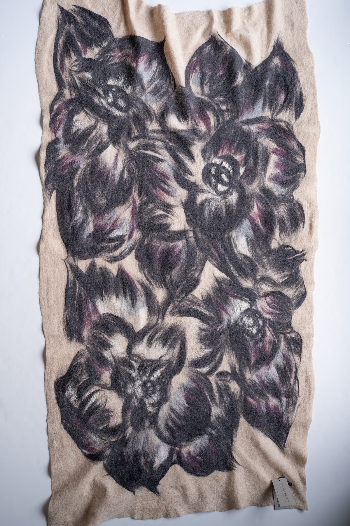 【ラスト1点】Merino Wool Blanket "ROSE" (BEIGE-GREY)