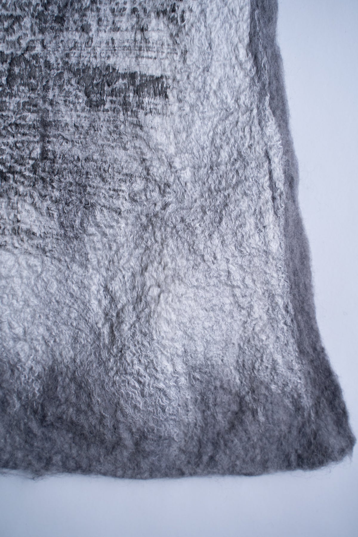 【ラスト1点】Wool Silk Stole "Painting 300" (GREY MELANGE/WHITE)