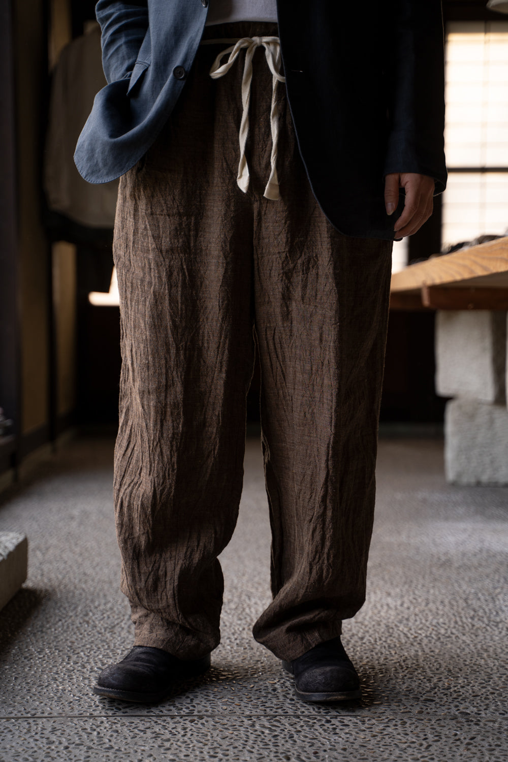Egg Shape Easy Trousers "OVUM-LC"(SAFRON)
