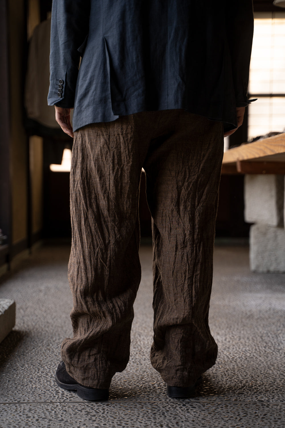 Egg Shape Easy Trousers "OVUM-LC"(SAFRON)