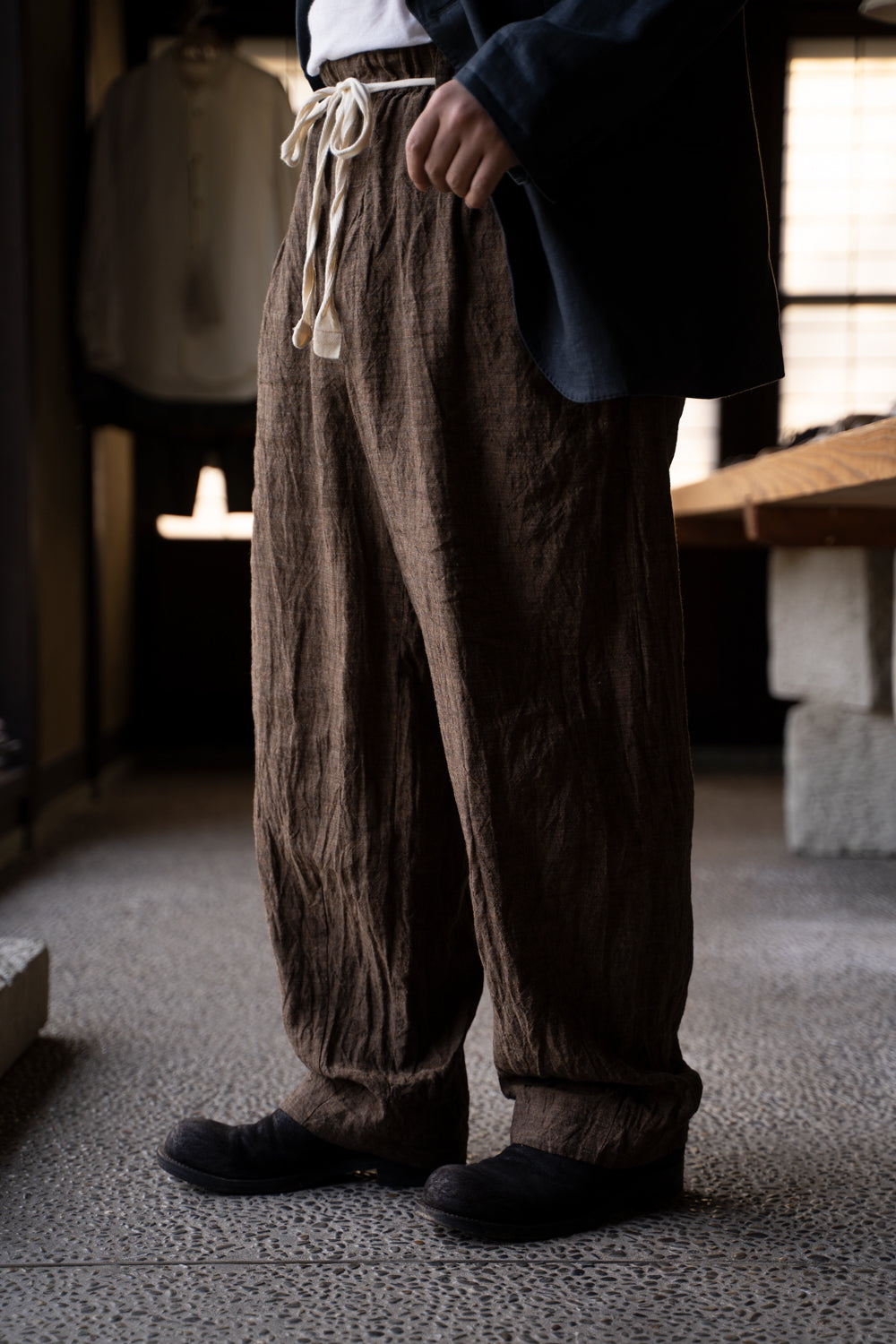 Egg Shape Easy Trousers "OVUM-LC"(SAFRON)