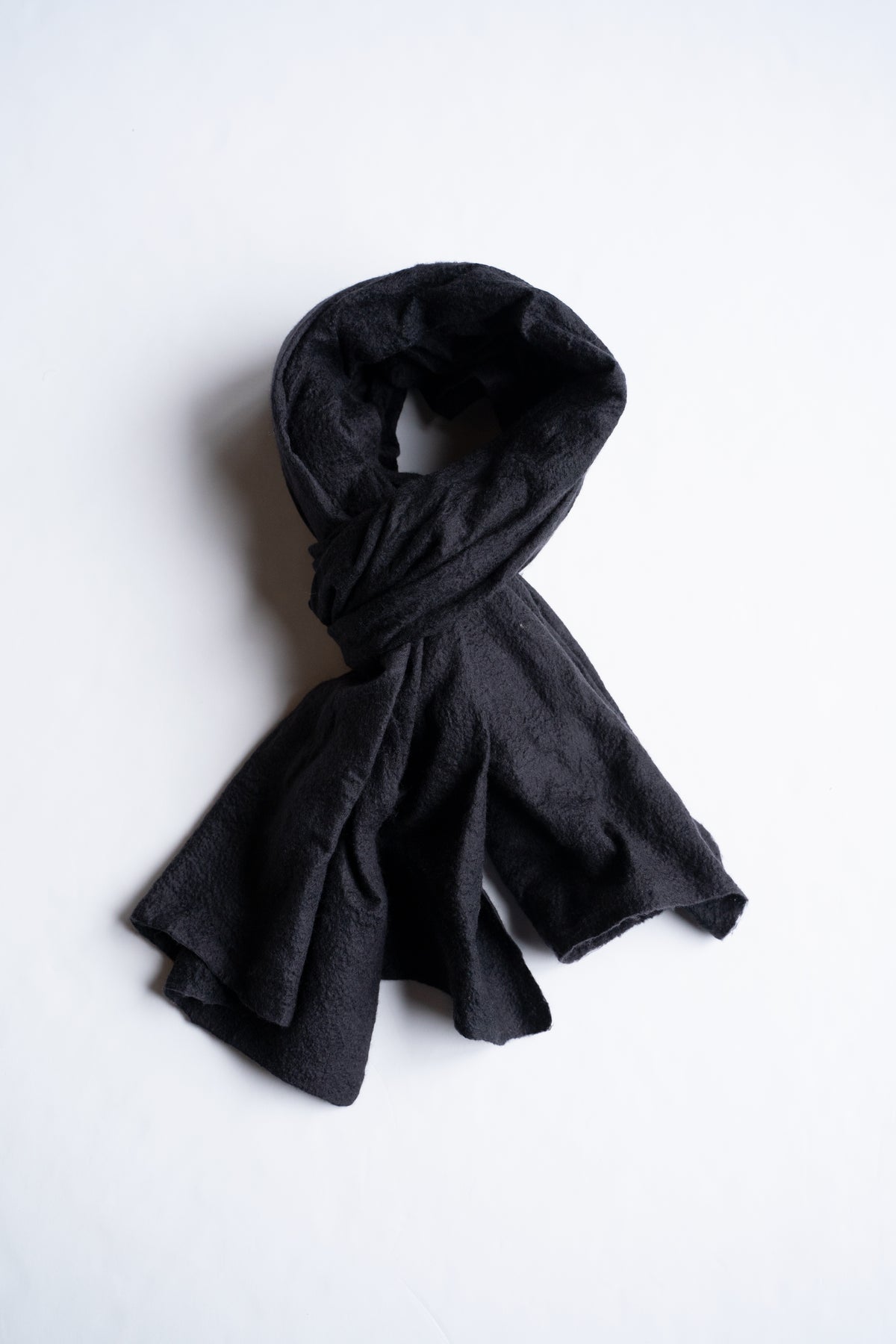 【ラスト1点】Wool Silk Stole "LIGHT 100" (BLACK/BLACK)