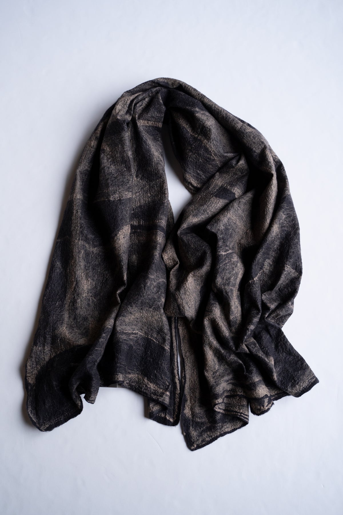 【ラスト1点】Wool Silk Stole "LIGHT 200" (BLACKBOARD/EARTH)
