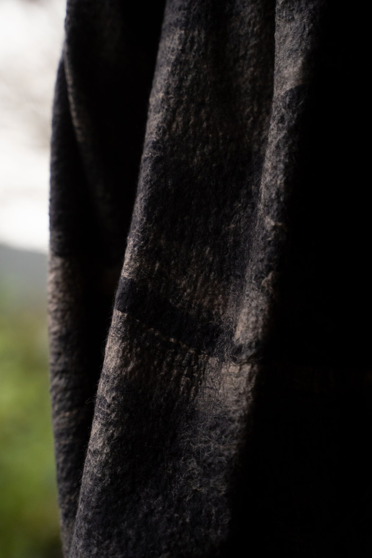 【ラスト1点】Wool Silk Stole "LIGHT 200" (BLACKBOARD/EARTH)