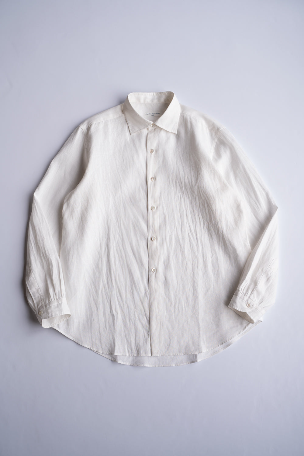 Authentic Linen Poplin Windsor Wide Collar Shirt(PEARL WHITE)
