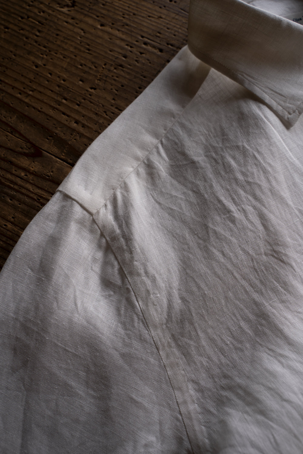 Authentic Linen Poplin Windsor Wide Collar Shirt(PEARL WHITE)