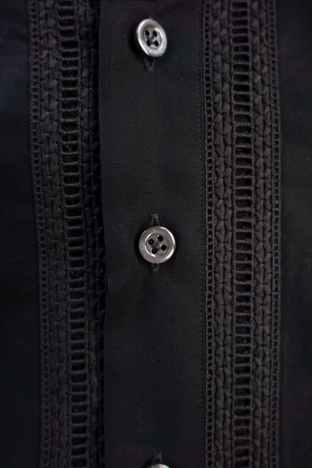 【ラスト1点】See-through Boil Ethnic Crew Neck Shirt(BLACK)