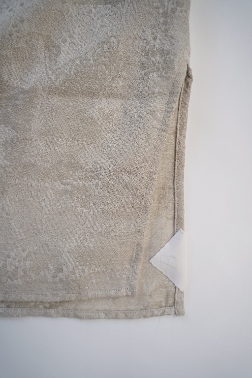 【ラスト1点】Flower Jacquard Ethnic Crew Neck Shirt(MOSS GREEN)