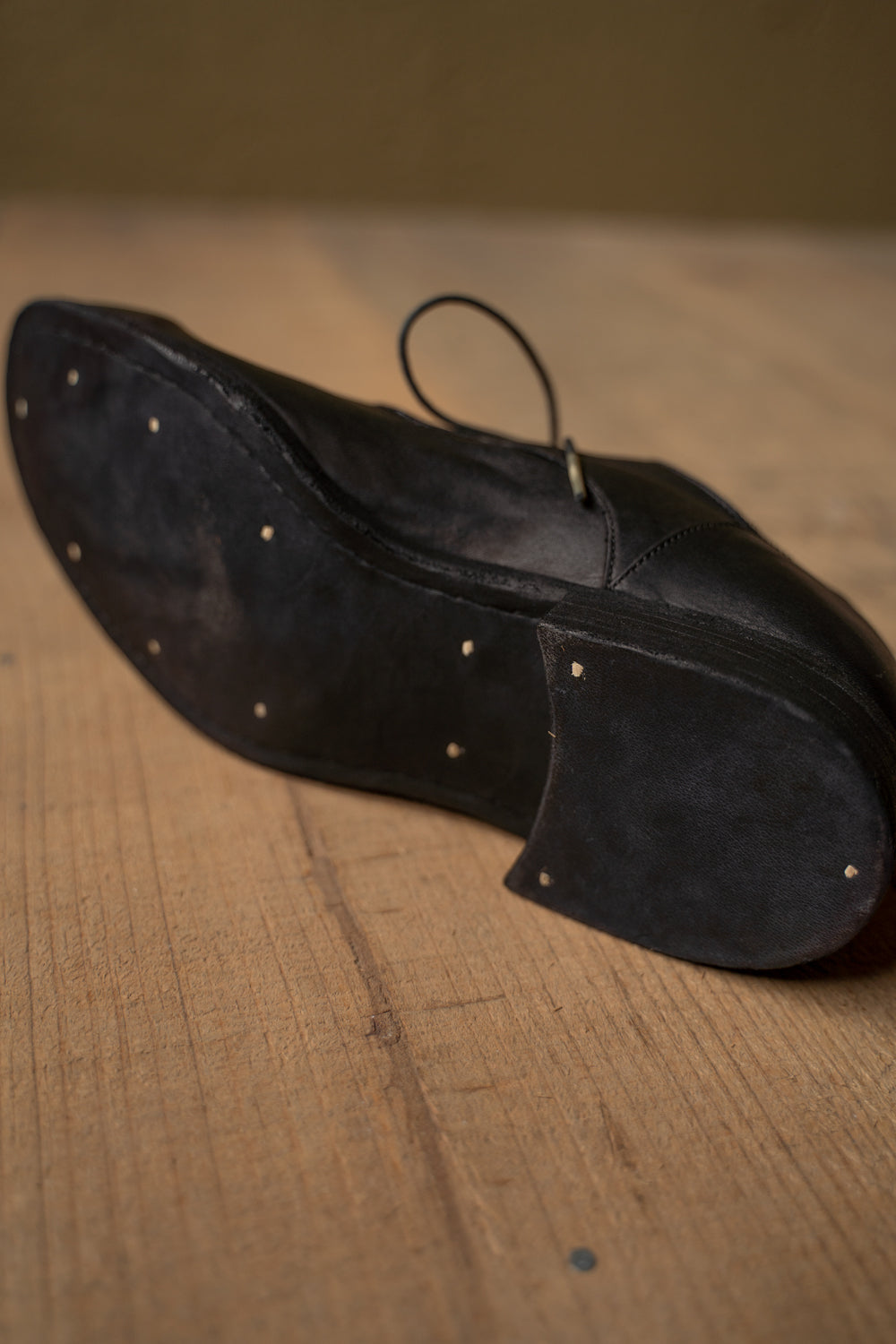 【ラスト1点】Stone Derby-Garment Dye Zeolite Cowhide(BLACK)