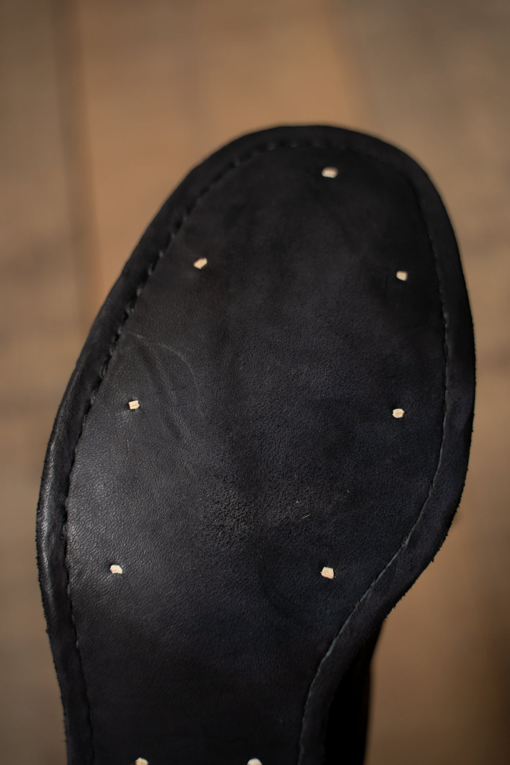 【ラスト1点】Stone Derby-Garment Dye Zeolite Cowhide(BLACK)
