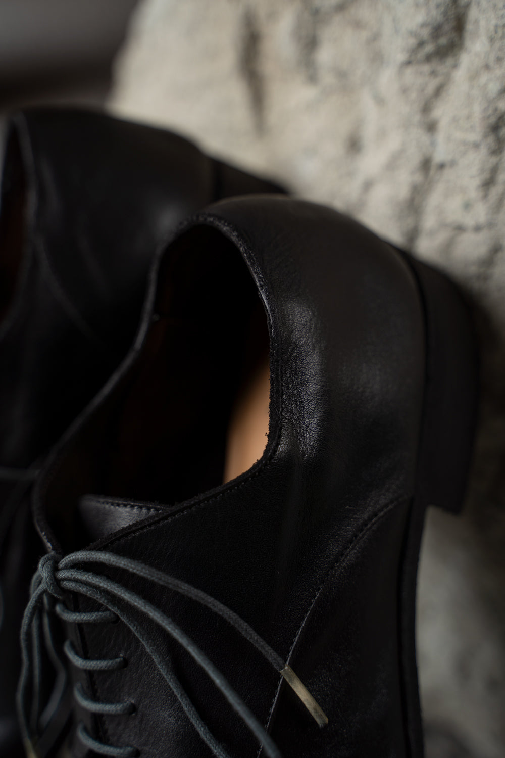 【ラスト1点】Stone Derby-Garment Dye Zeolite Cowhide(BLACK)