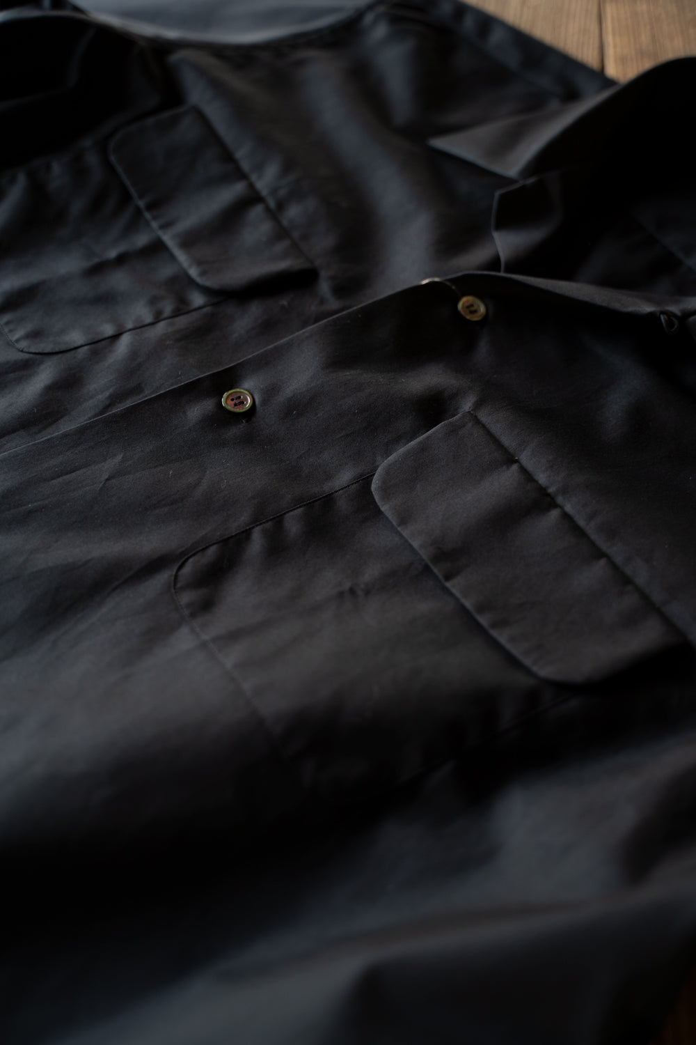 【ラスト1点】SH03BH ボックス大開襟半袖シャツ(BLACK)