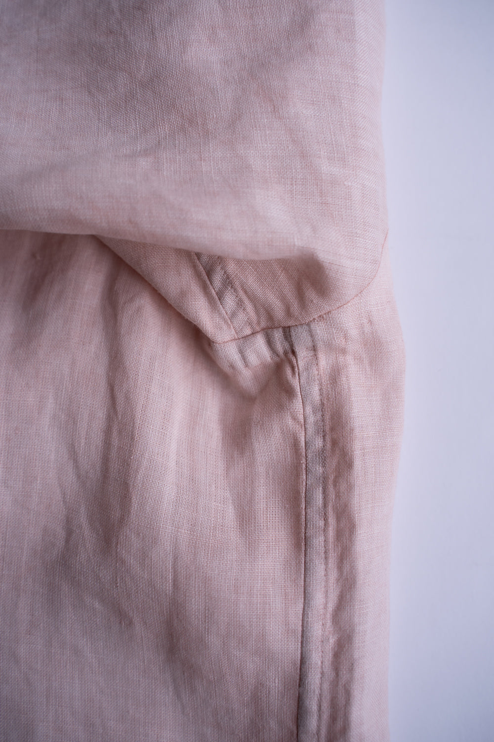 【ラスト1点】Authentic Linen Poplin Classic Open Collar Short Sleeve Shirt(CHELL PINK BENGARA DYE)