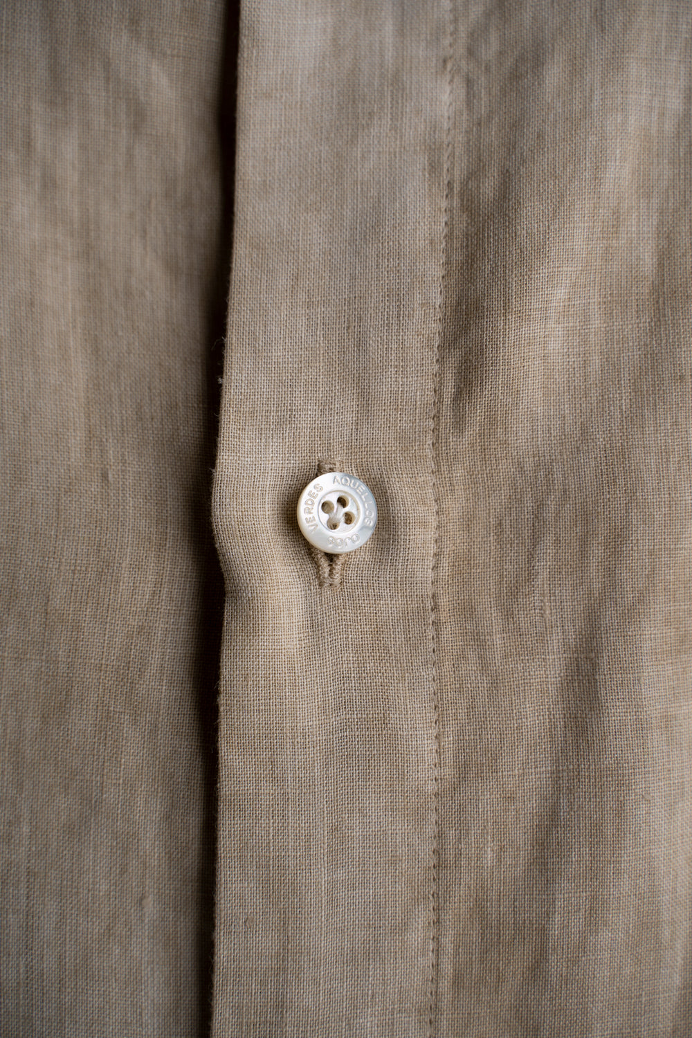 【ラスト1点】Authentic Linen Poplin Classic Open Collar Short Sleeve Shirt(BANBOO YELLOW BENGARA DYE)