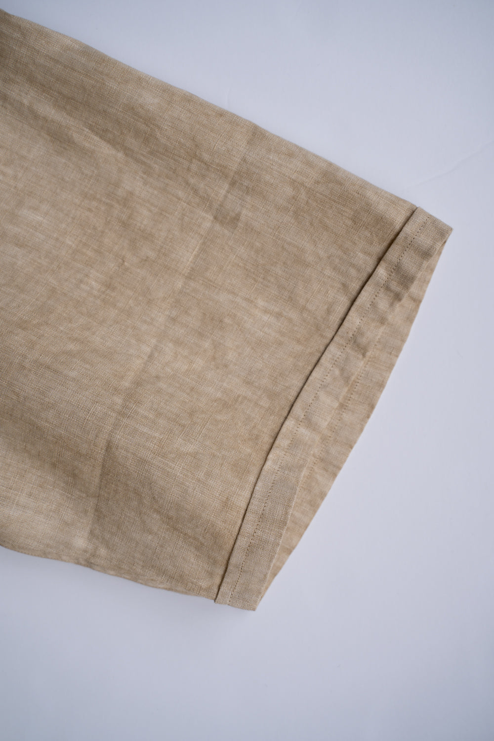 【ラスト1点】Authentic Linen Poplin Classic Open Collar Short Sleeve Shirt(BANBOO YELLOW BENGARA DYE)