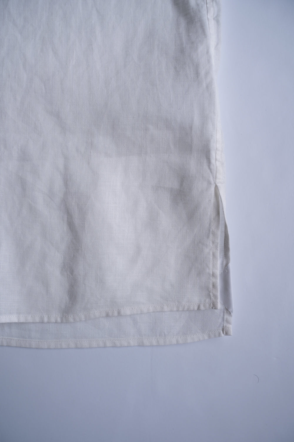 【ラスト1点】Authentic Linen Poplin Classic Open Collar Short Sleeve Shirt(PEARL WHITE)