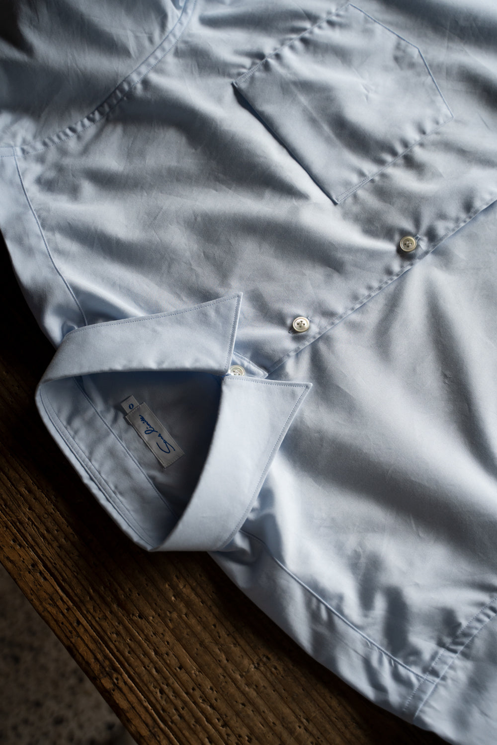 SH01B ブロードボックスレギュラーカラーシャツ(SAX)