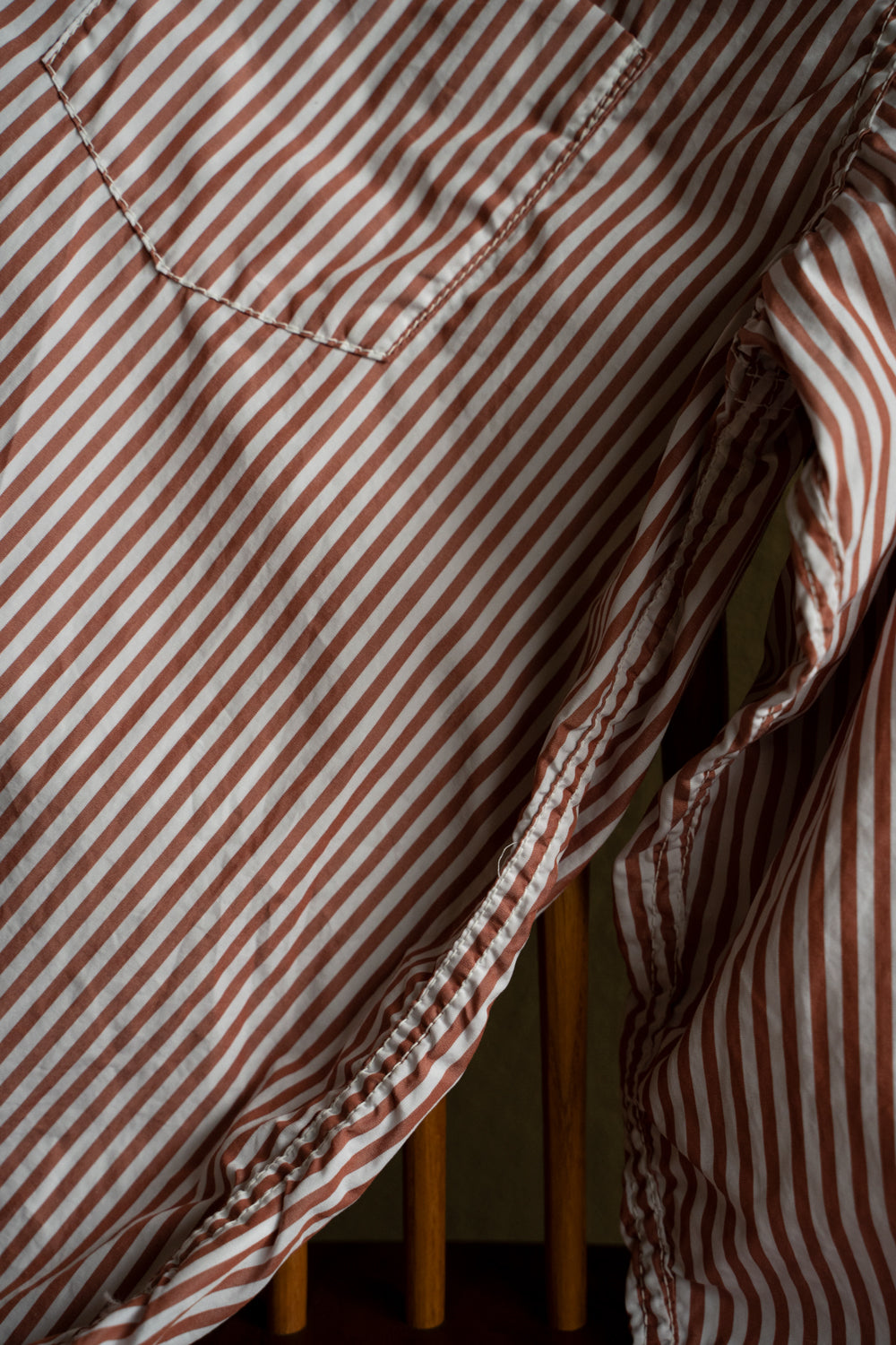 SH01B LEGGIUNO ボックスレギュラー2本針シャツ(BROWN STRIPE)