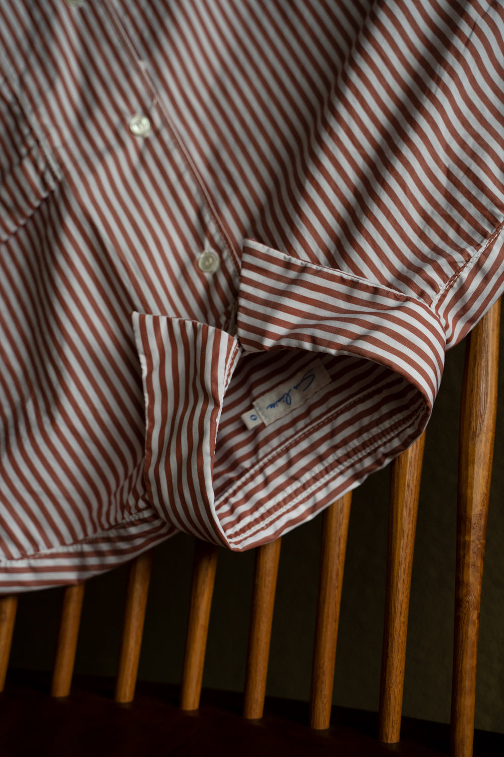 SH01B LEGGIUNO ボックスレギュラー2本針シャツ(BROWN STRIPE)