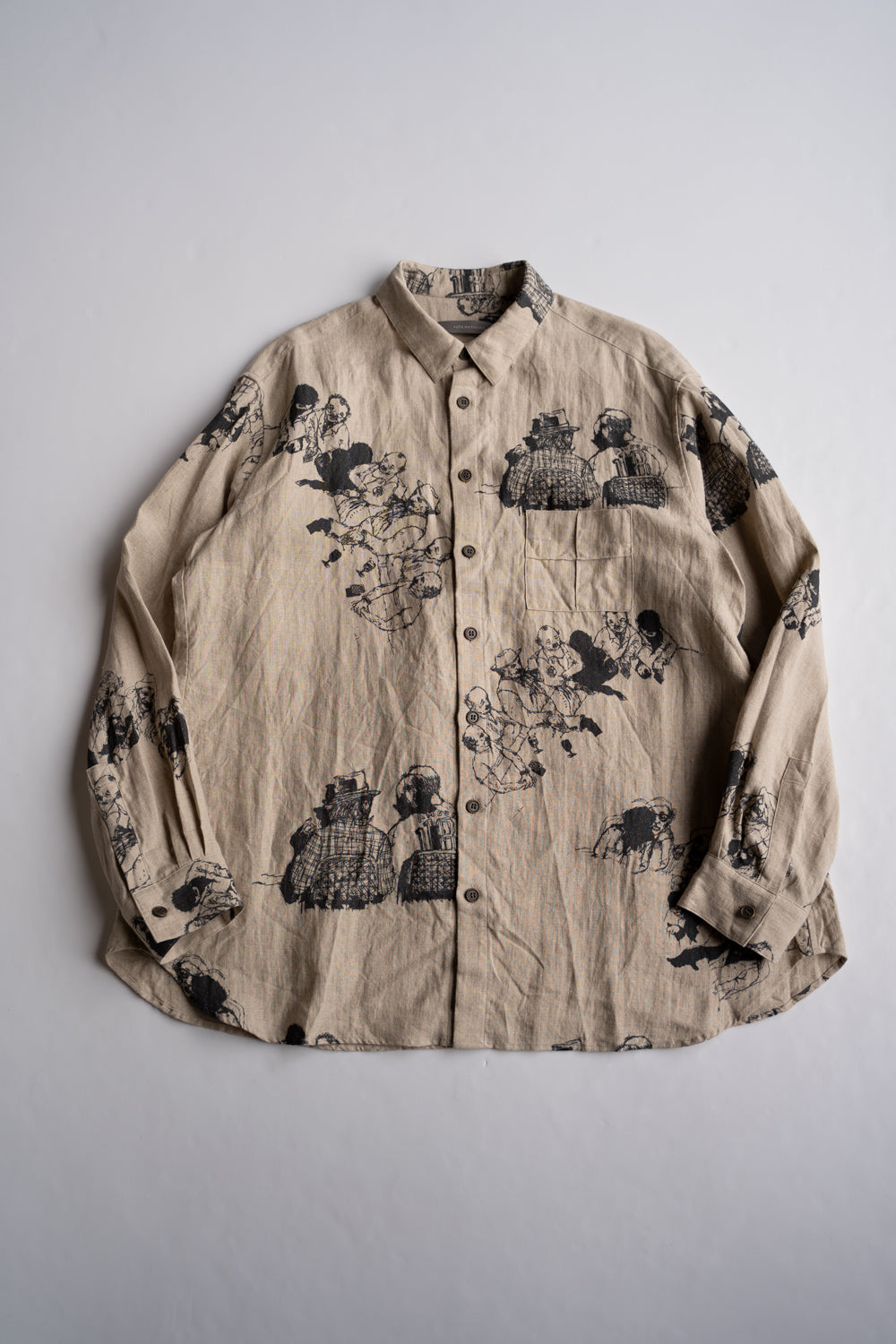 【ラスト1点】Relaxed Fit Shirt/リラックスドフィットシャツ(ECRU-Print)