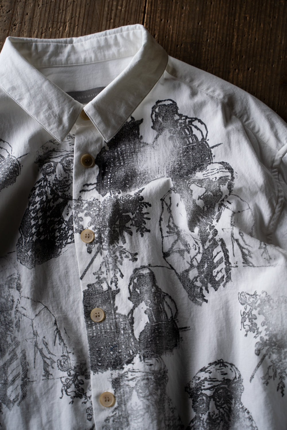【ラスト1点】Relaxed Fit Shirt/リラックスドフィットシャツ(OFF WHITE-Print)