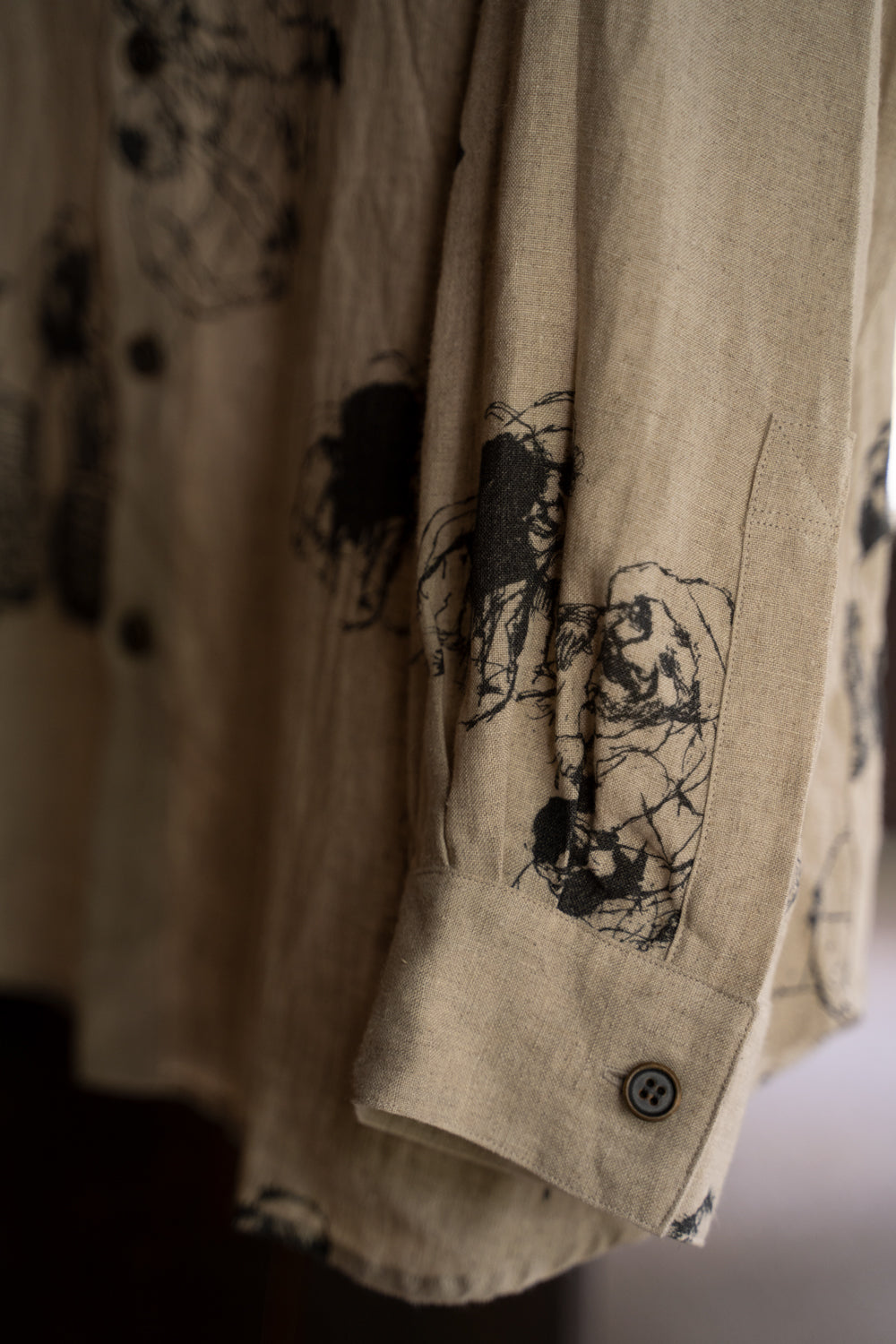 【ラスト1点】Relaxed Fit Shirt/リラックスドフィットシャツ(ECRU-Print)