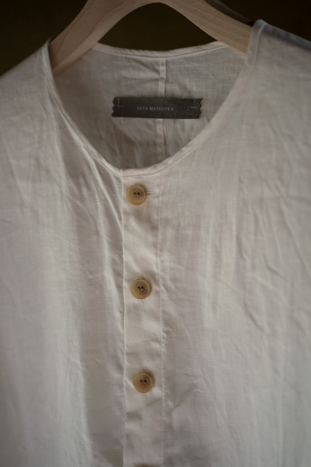 Airflow Canvas Collarless Shirt/エアフロウキャンバスカラーレスシャツ(OFF WHITE)