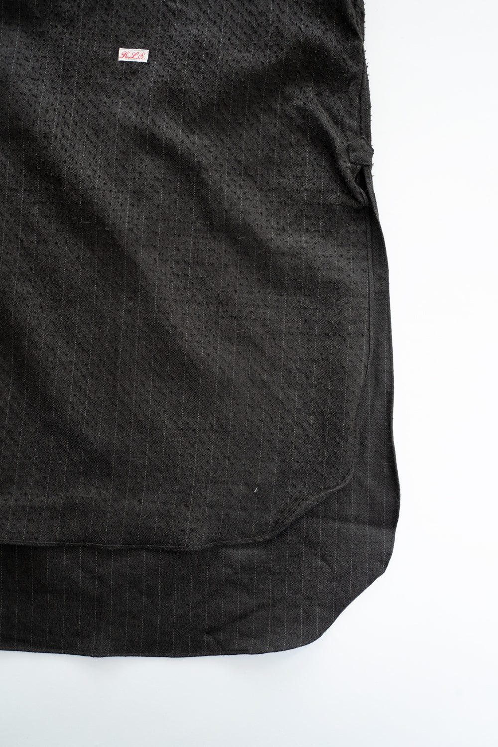 【ラスト1点】Relaxed Fit Wool Long Shirt(IRON BROWN STRIPES)