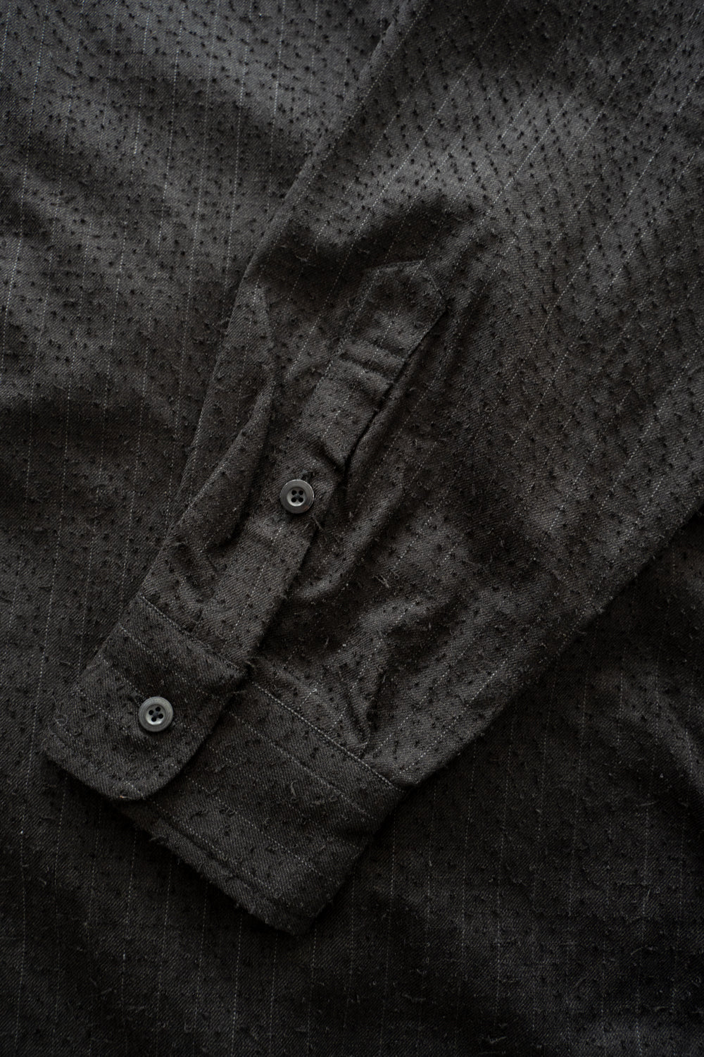【ラスト1点】Relaxed Fit Wool Long Shirt(IRON BROWN STRIPES)