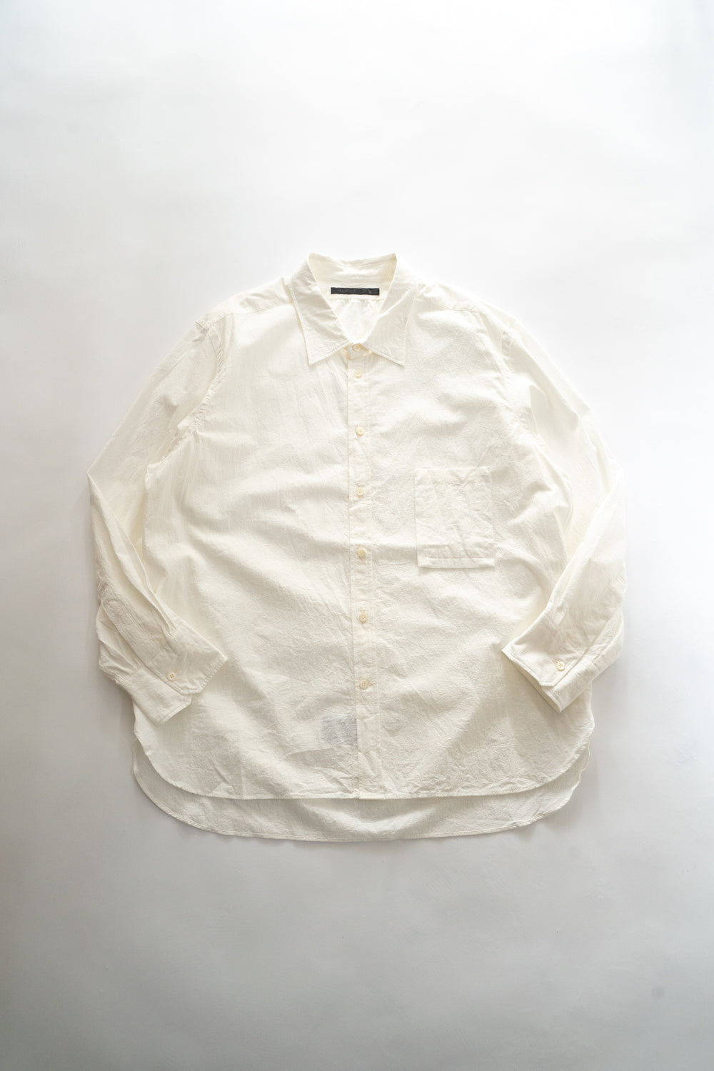Plain Looks Unbalance Shirts(WHITE)