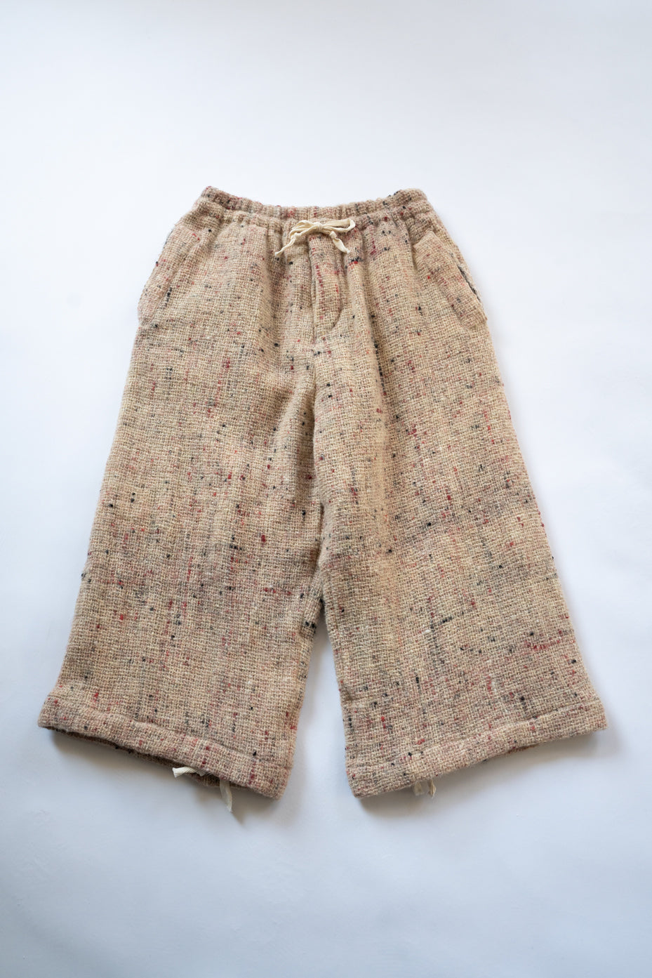 【ラスト1点】カラーネップウールバギーパンツ(WHITE×RED)