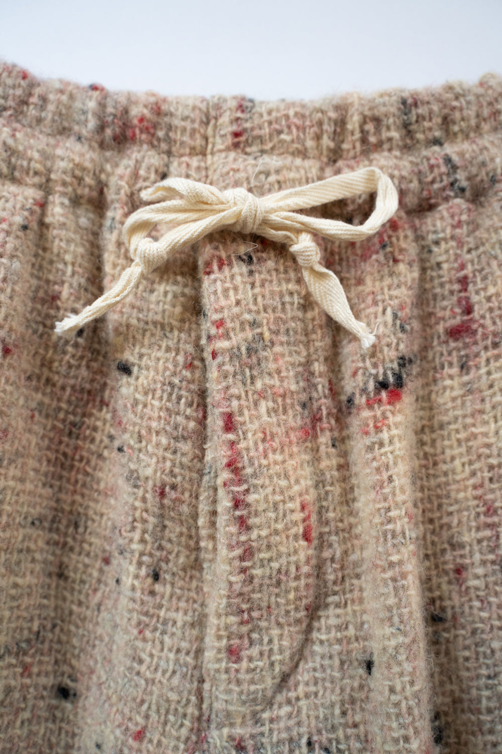 【ラスト1点】カラーネップウールバギーパンツ(WHITE×RED)