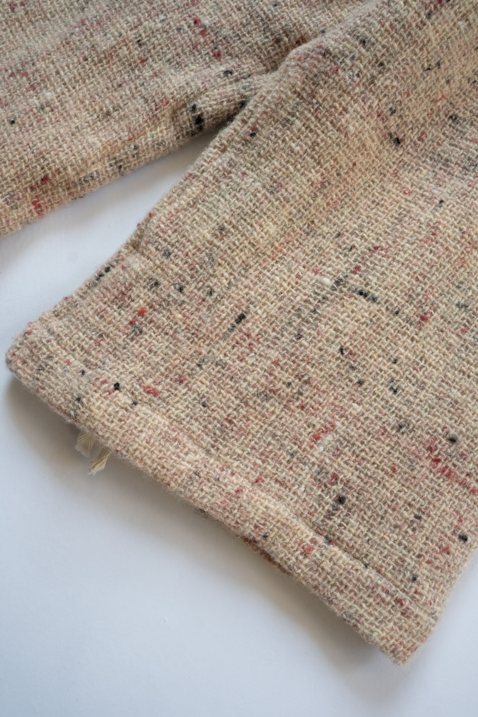 【ラスト1点】カラーネップウールバギーパンツ(WHITE×RED)