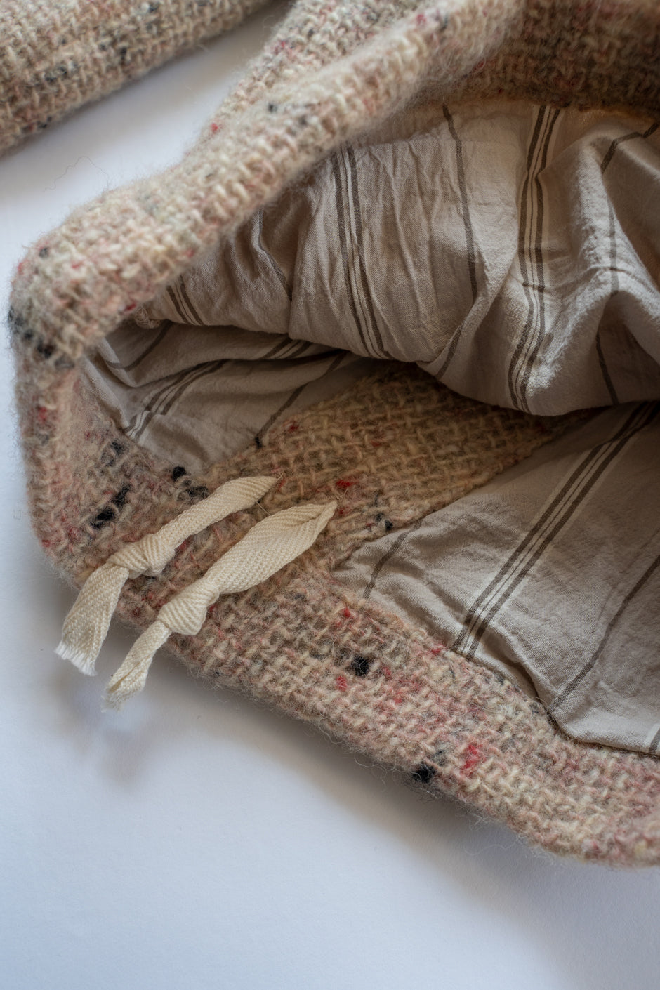 【ラスト1点】カラーネップウールバギーパンツ(WHITE×RED)