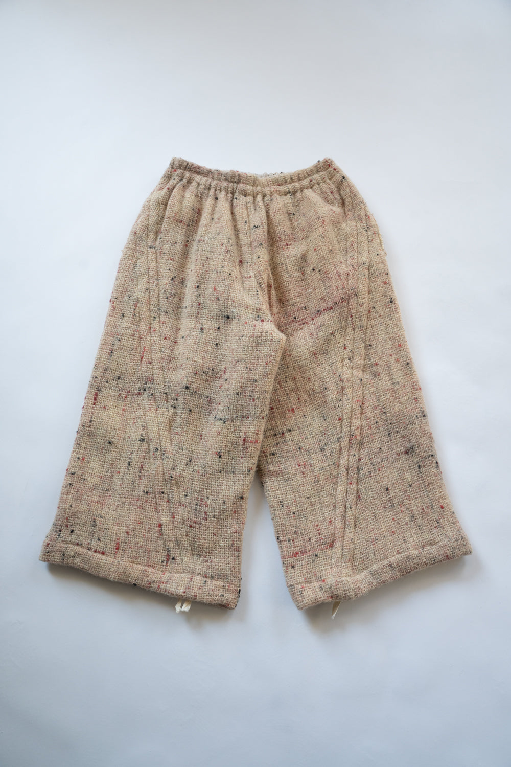 【ラスト1点】カラーネップウールバギーパンツ(WHITE×RED)