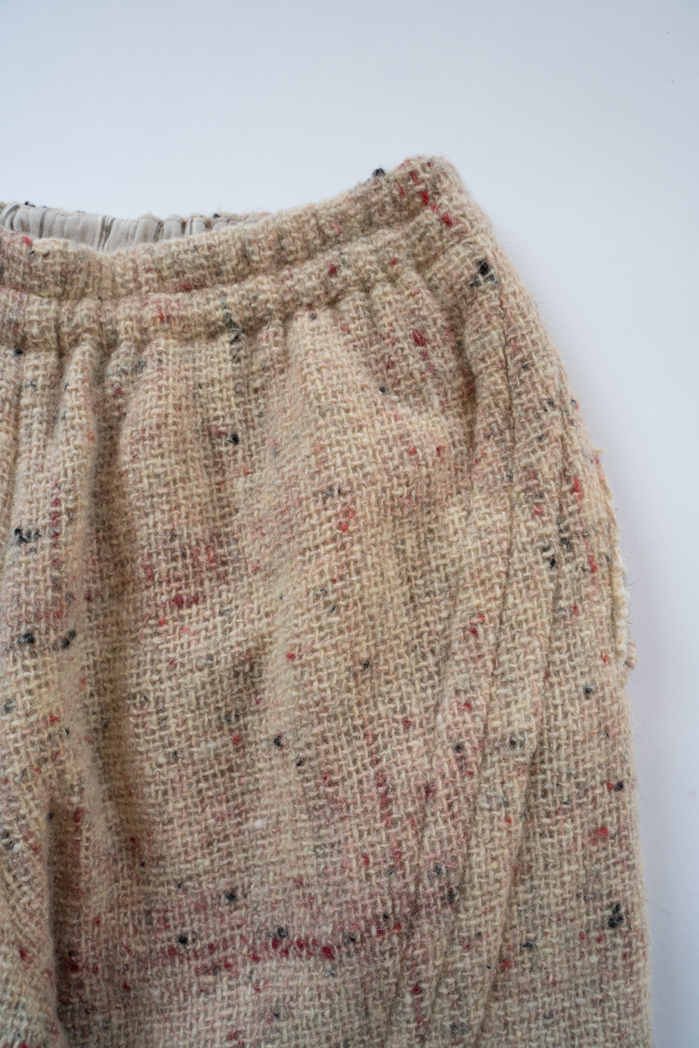 【ラスト1点】カラーネップウールバギーパンツ(WHITE×RED)