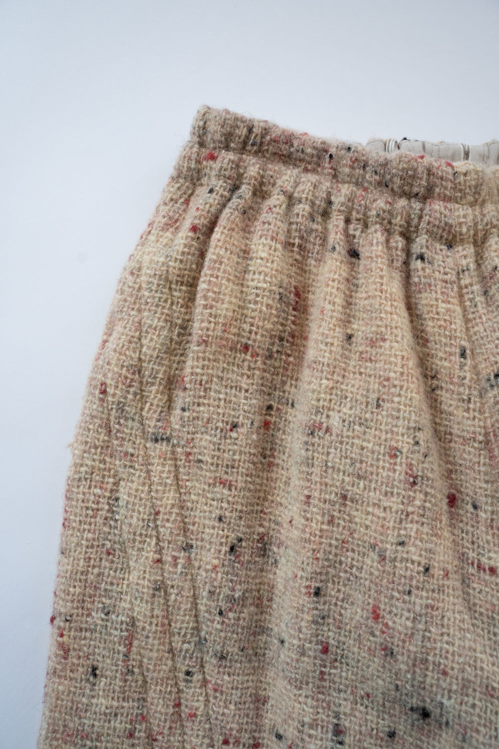 【ラスト1点】カラーネップウールバギーパンツ(WHITE×RED)