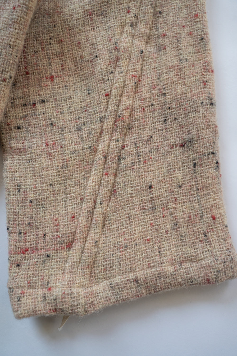 【ラスト1点】カラーネップウールバギーパンツ(WHITE×RED)