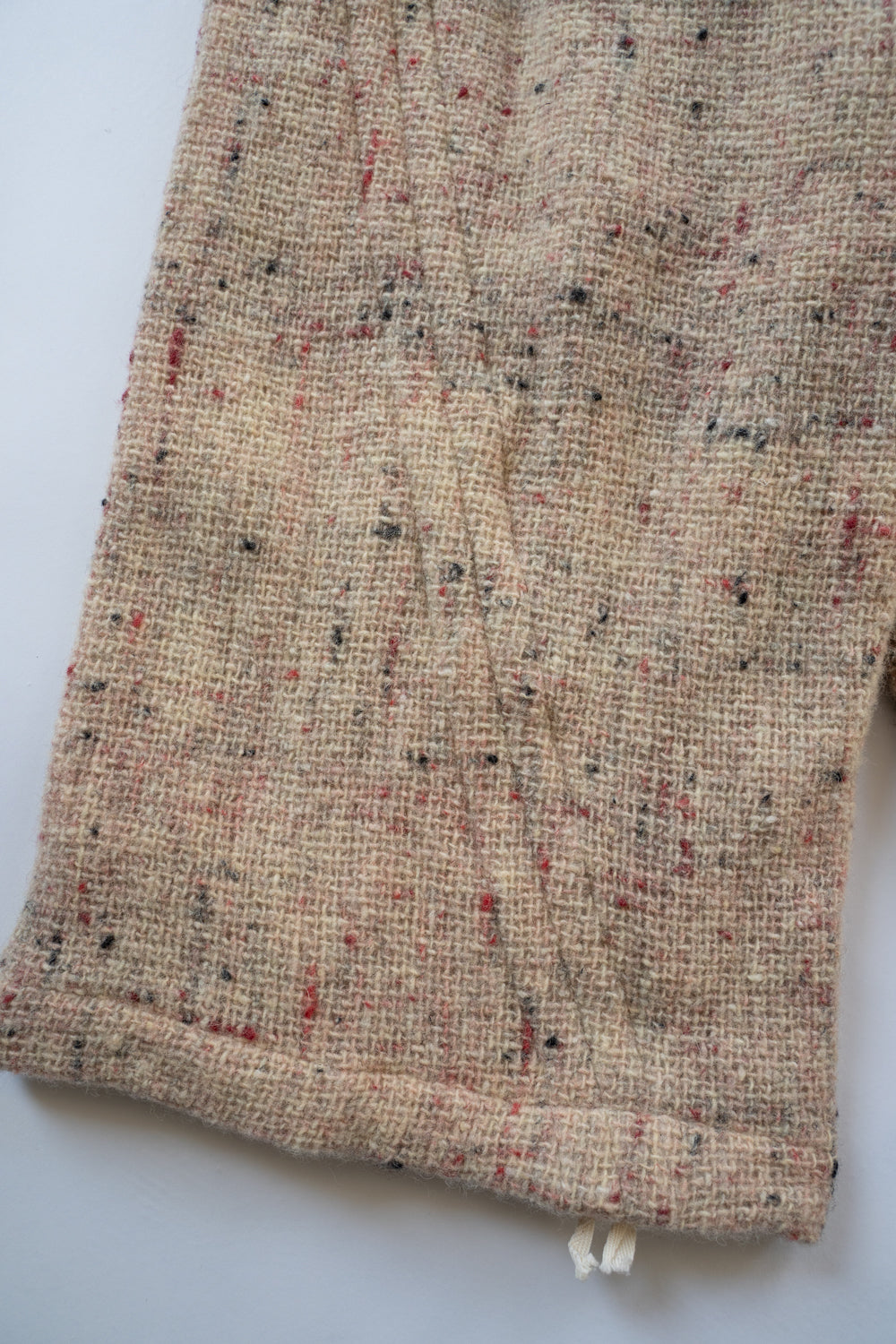 【ラスト1点】カラーネップウールバギーパンツ(WHITE×RED)