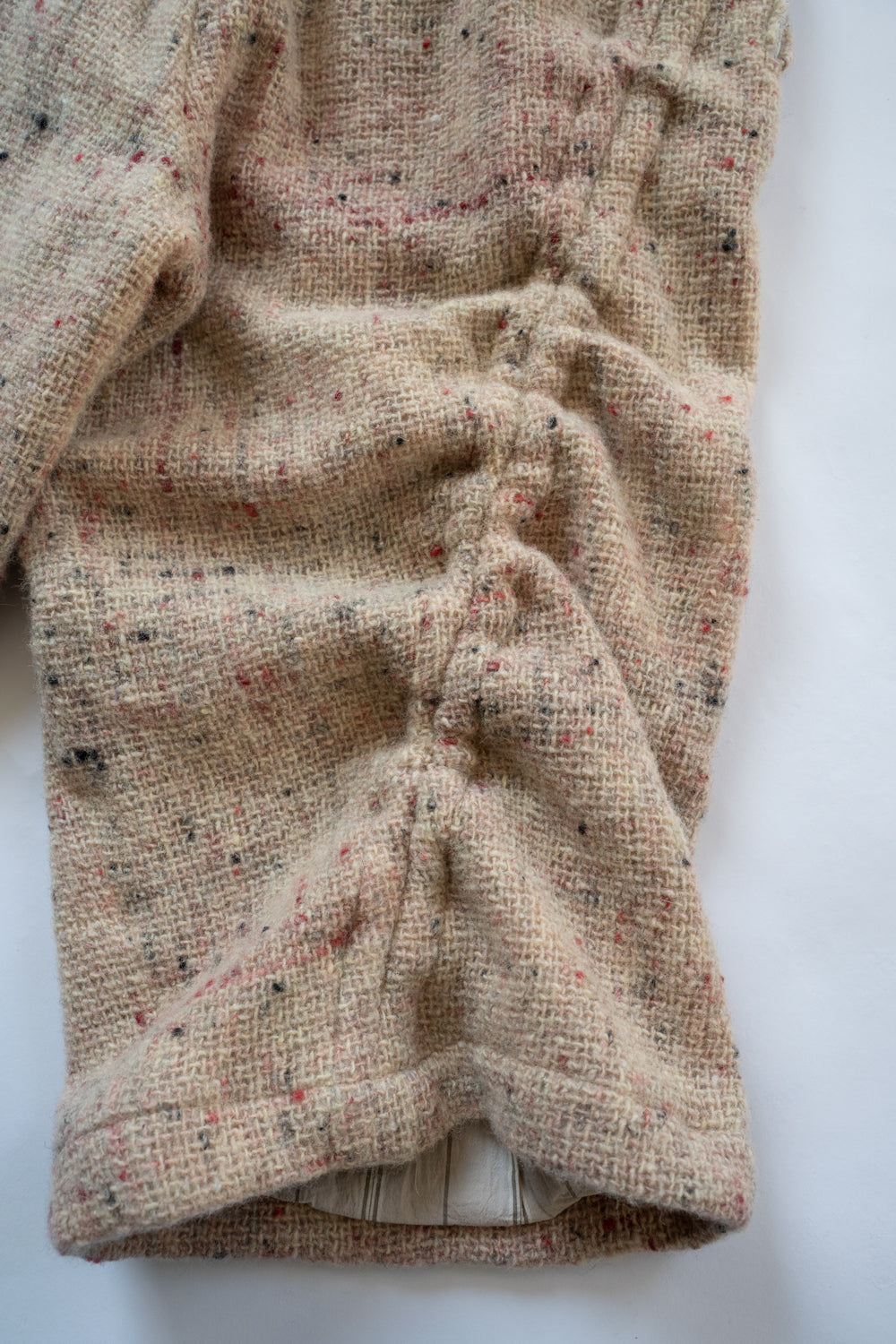 【ラスト1点】カラーネップウールバギーパンツ(WHITE×RED)