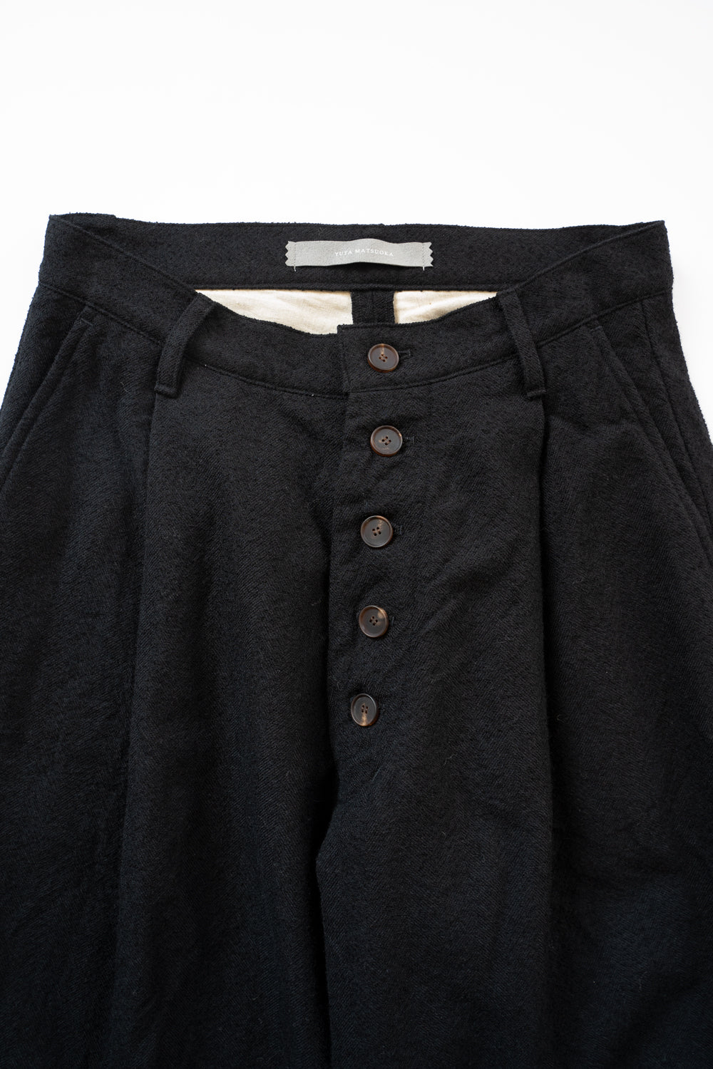 ループヤーンへリンボンストレートパンツ(BLACK)