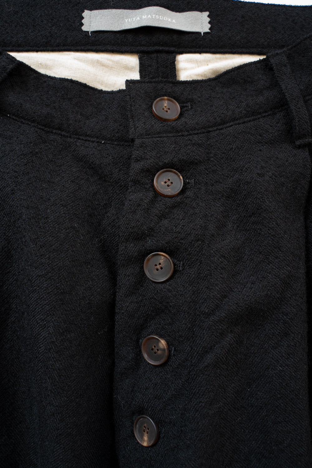 ループヤーンへリンボンストレートパンツ(BLACK)