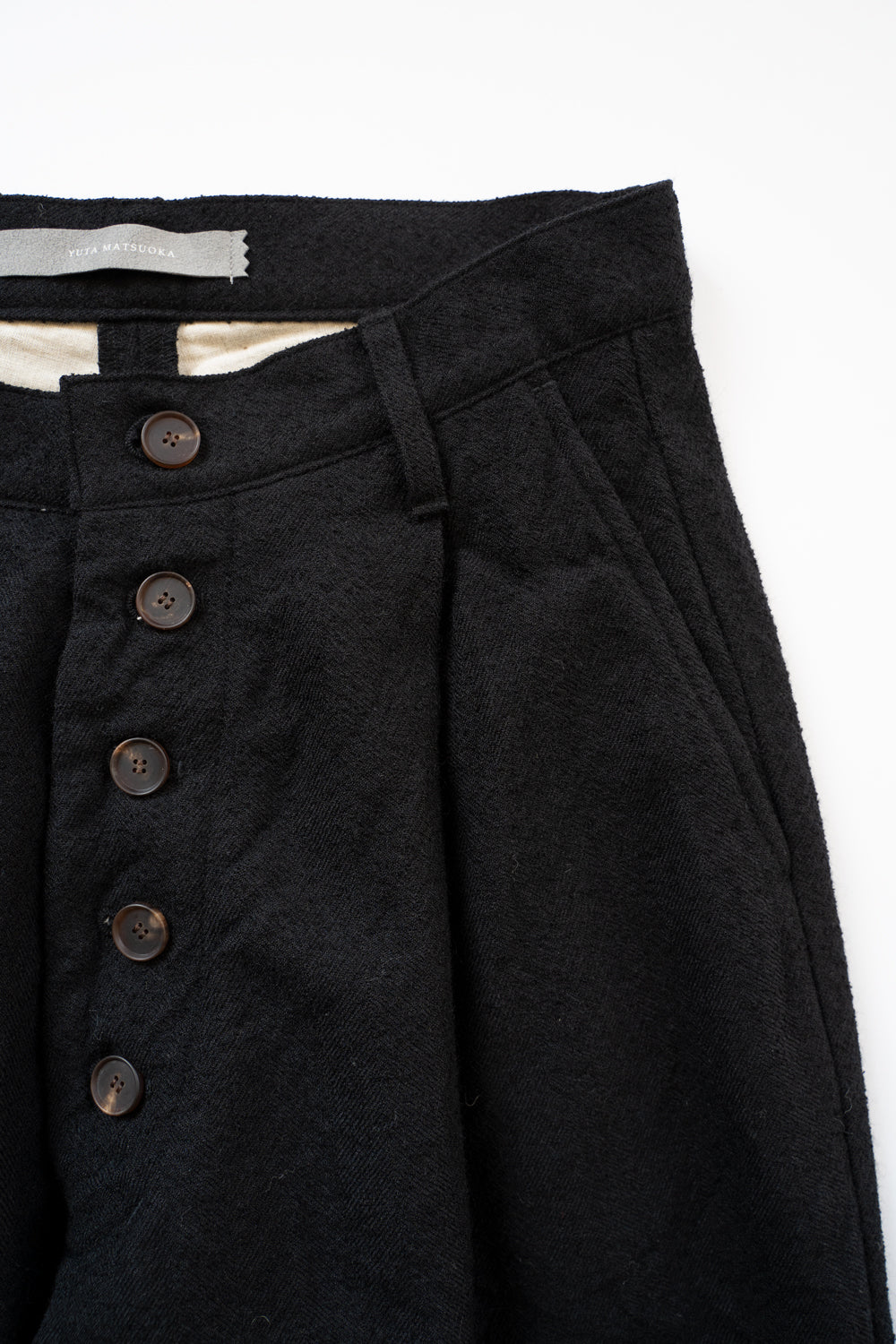 ループヤーンへリンボンストレートパンツ(BLACK)