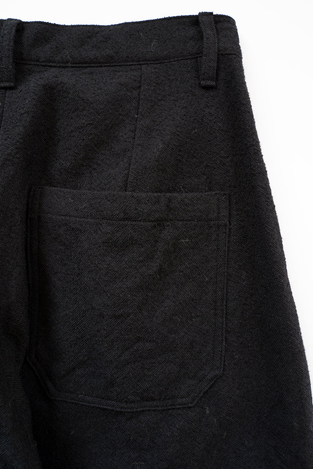 Loop Yarn Herringbone Straight Pants/ループヤーンへリンボンストレートパンツ(BLACK)