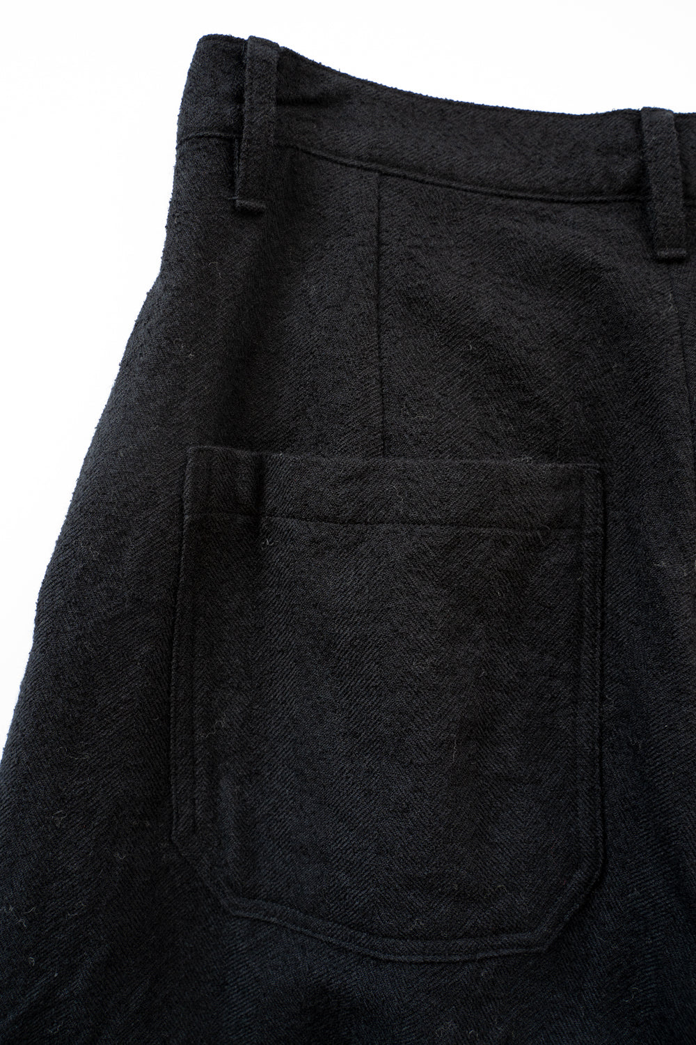 Loop Yarn Herringbone Straight Pants/ループヤーンへリンボンストレートパンツ(BLACK)