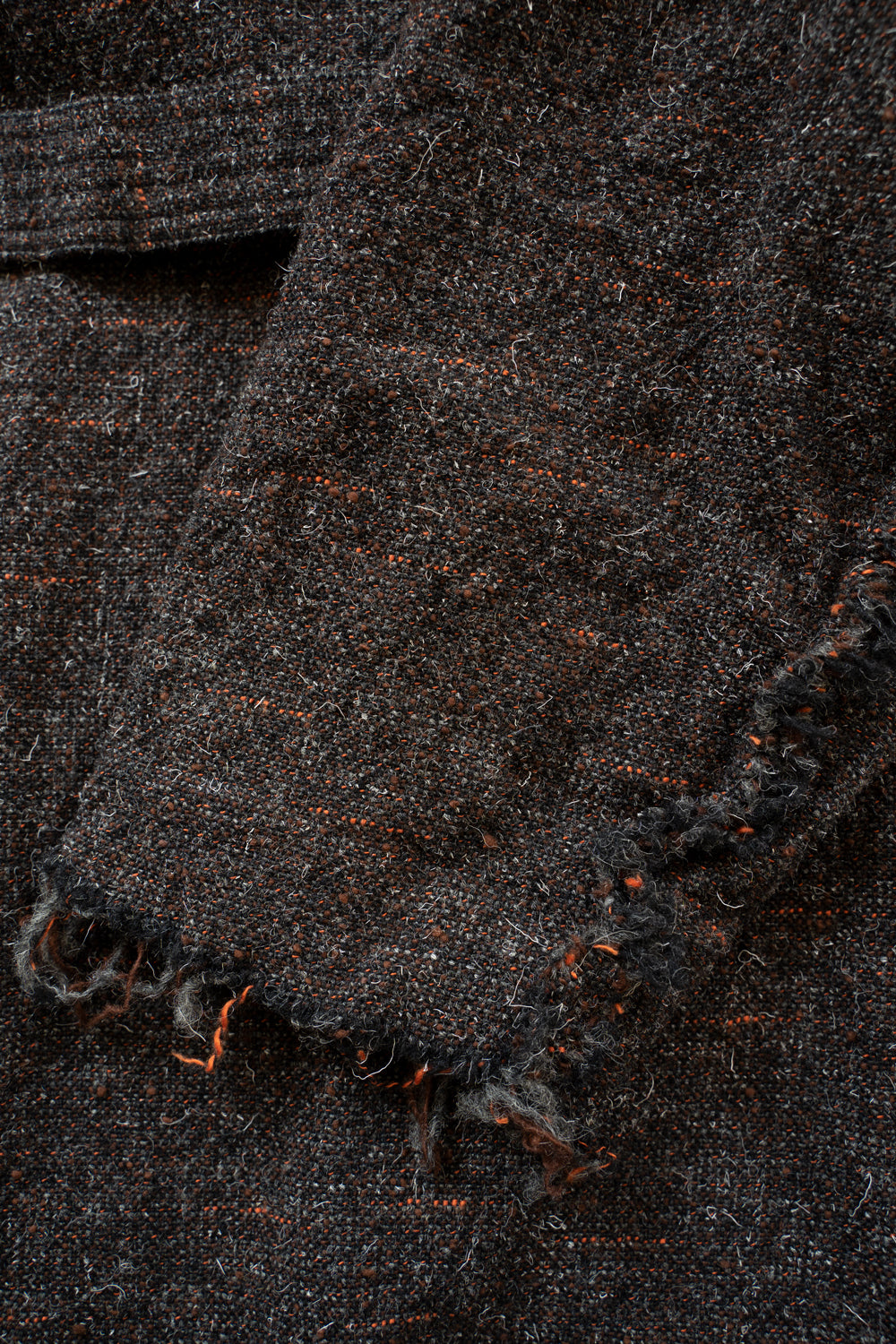 【ラスト1点】Cut Off Hem Belted Gown Coat(MIX BROWN)