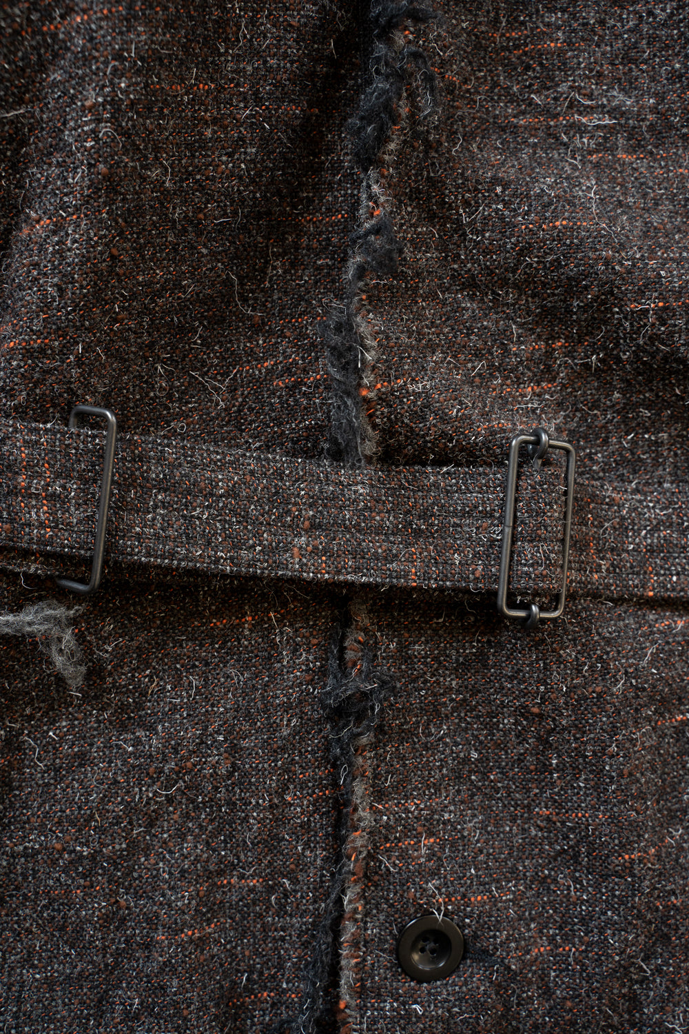 【ラスト1点】Cut Off Hem Belted Gown Coat(MIX BROWN)