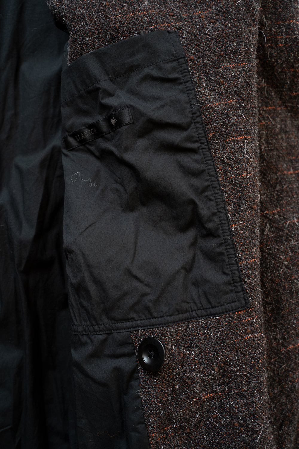 【ラスト1点】Cut Off Hem Belted Gown Coat(MIX BROWN)