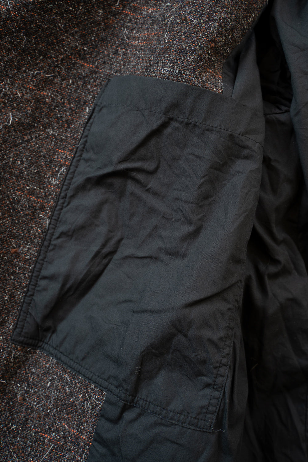 【ラスト1点】Cut Off Hem Belted Gown Coat(MIX BROWN)